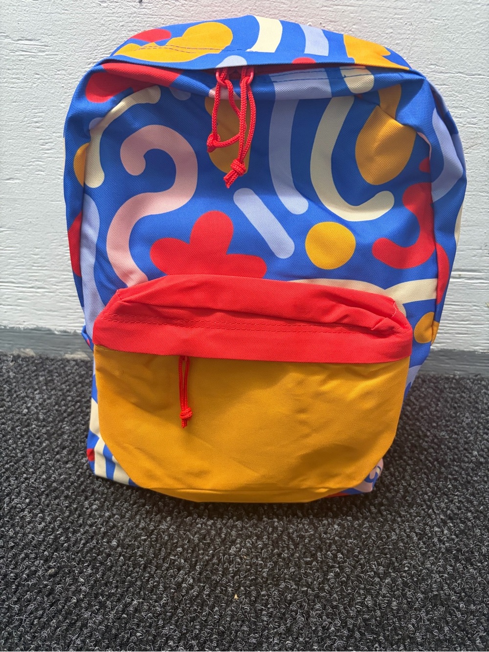Colorful Kids Backpack with Red & Yellow Pocket